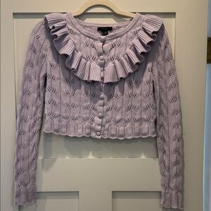 Forever 21 Lavender Ruffle Cardigan